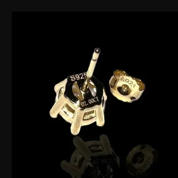 Certified 4ct. t.w. Moissanite Diamond Round Stud Earrings NEW - Picture 5 of 10